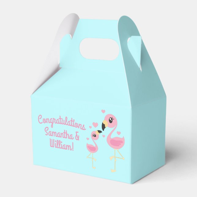 Pink Flamingo Baby Dusche Geschenkschachtel (Vorderseite)