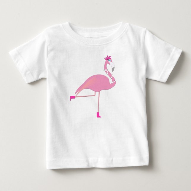 Pink Flamingo - Baby Fine Jersey T - Shirt  (Vorderseite)