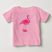 Pink Flamingo - Baby Fine Jersey T - Shirt 