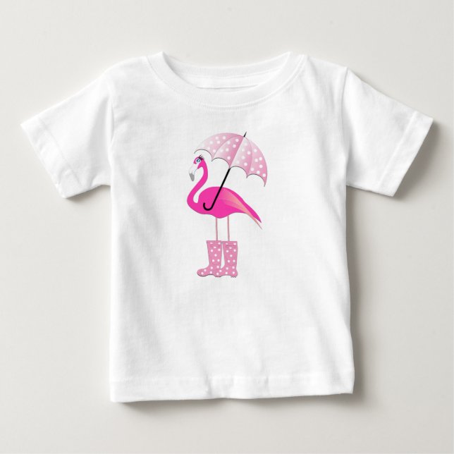 Pink Flamingo - Baby Fine Jersey T - Shirt  (Vorderseite)