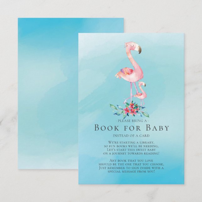 Pink Flamingo Baby Showbook for Baby Card Einladung (Vorne/Hinten)