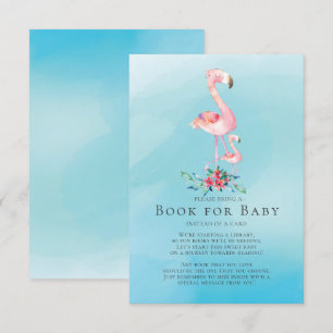 Pink Flamingo Babydusche Buch für Babykarte Einladung