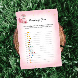 Pink Flamingo Ballerina Baby Emoji Pictures Spiel Einladung