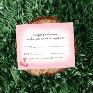 Pink Flamingo Ballerina Baby Name Suggestion Spiel Begleitkarte