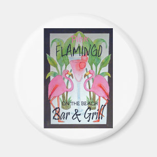 Pink Flamingo Bar & Grill Beach Drink Thema Magnet