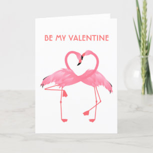 Pink Flamingo Be My Valentine Feiertagskarte