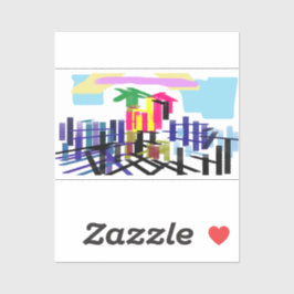 Pink flamingo beach aufkleber