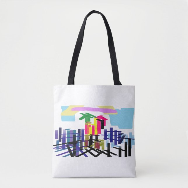 Pink flamingo beach tasche (Vorderseite)