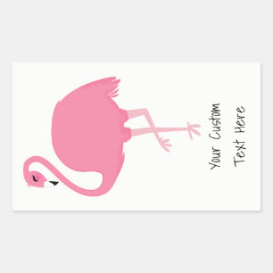 Pink Flamingo benutzerdefinierte Textaufkleber Rechteckiger Aufkleber