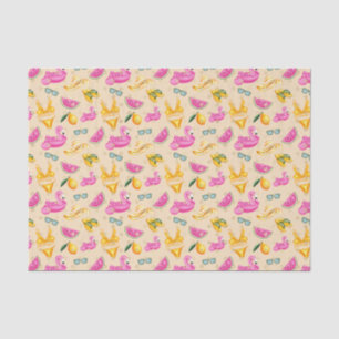 Pink Flamingo Bikini & Hat (Design 35 Pink Series) Seidenpapier