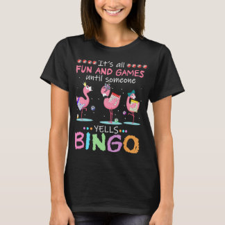 Pink Flamingo Bingo Funny Gift Art T-Shirt