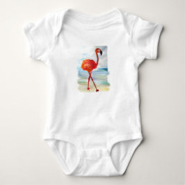 Pink Flamingo Bird Baby Jersey Bodysuit Baby Strampler