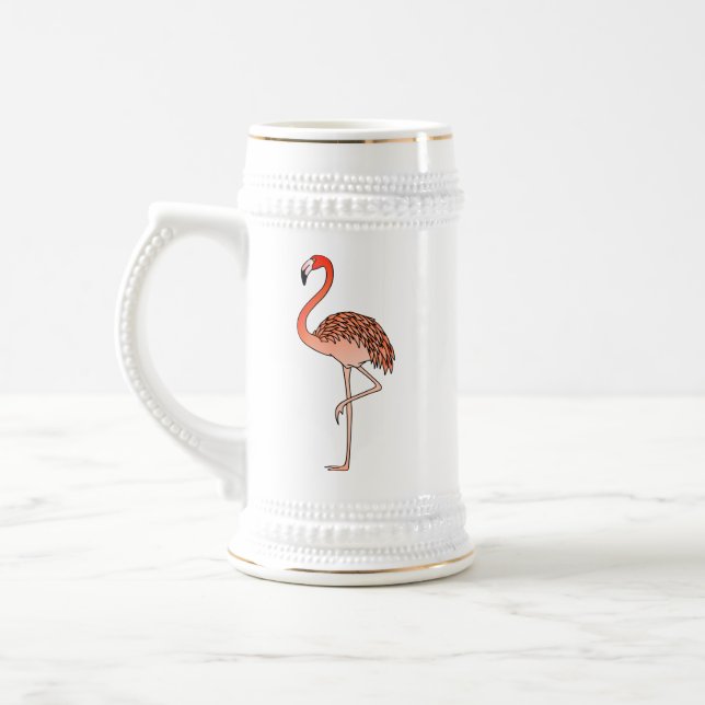 Pink Flamingo Bird Lineart-57567 Coffee Mug Bierglas (Links)