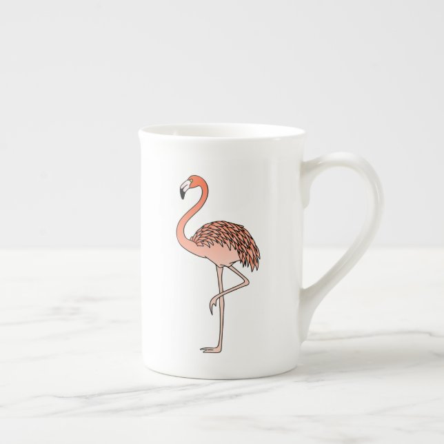 Pink Flamingo Bird Lineart-57667 Prozellantasse (Rechts)