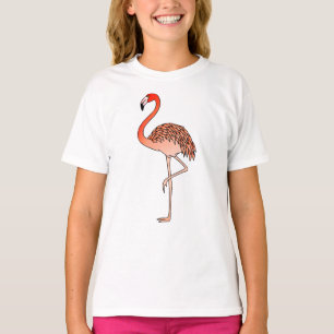 Pink Flamingo Bird Lineart-57667 T-Shirt