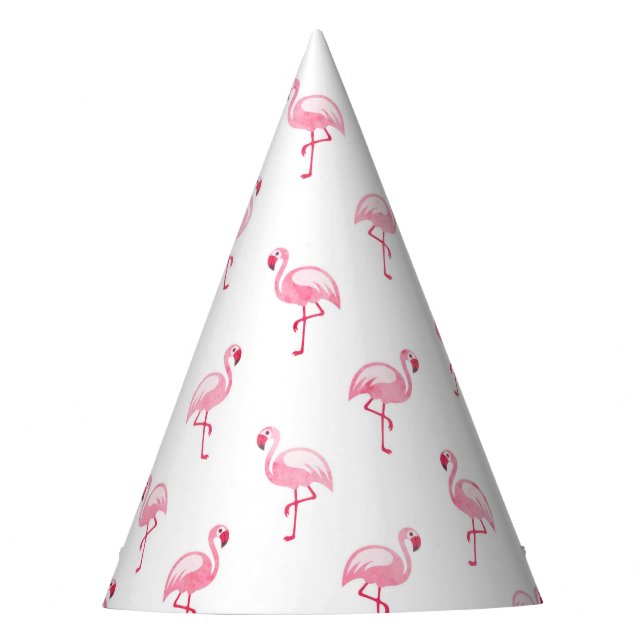 Pink Flamingo Birthday Party Pattern Partyhütchen (Vorderseite)
