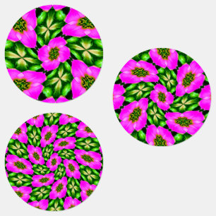 Pink Flamingo Blume Muster Etiketten
