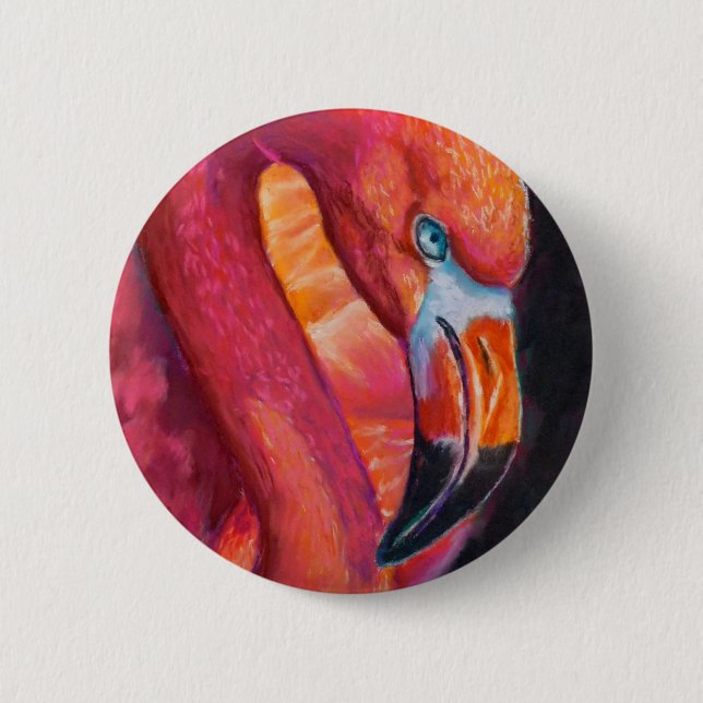Pink Flamingo Button Button (Vorderseite)