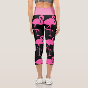 PINK FLAMINGO CAPRI YOGA LEGGINGS PANS