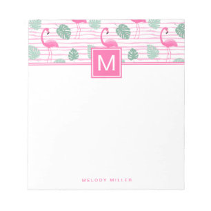 Pink Flamingo Center Platz Personalisiert Notizblock