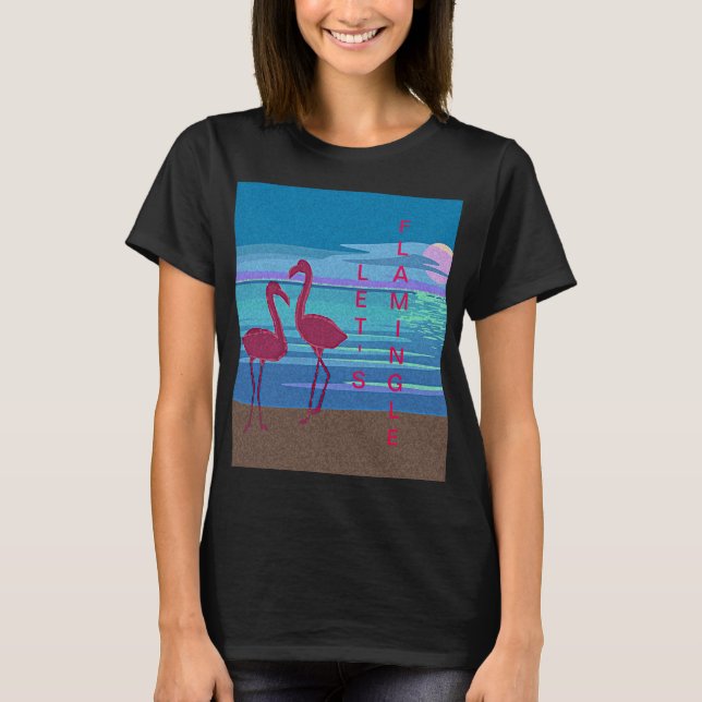 Pink Flamingo Couple bei Sunset Women's T - Shirt (Vorderseite)