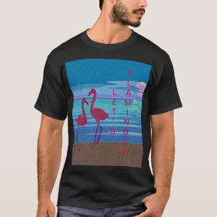Pink Flamingo Couple: Sunset T - Shirt