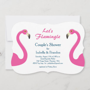 Pink Flamingo Couple's Dusche Einladung