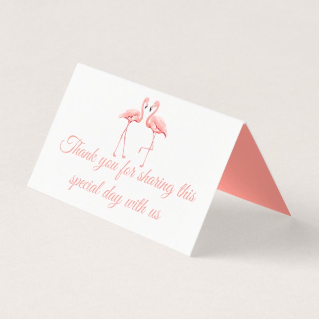 Pink Flamingo Danke für die Tropical Wedding Party (Vorderseite)