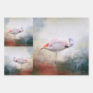 Pink Flamingo Dekoupage Paper Geschenkpapier Set