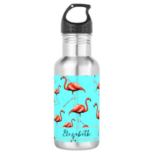 Pink Flamingo Design Individuelle Name Summer Anim Edelstahlflasche