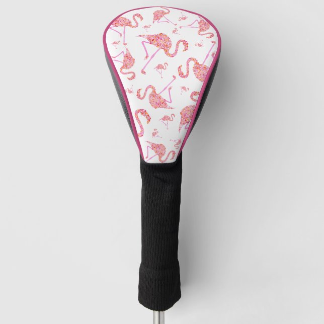 Pink Flamingo Driver Cover Golf Headcover (Vorderseite)