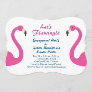Pink Flamingo Engagement Party Einladung