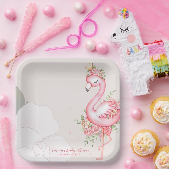 Pink Flamingo Es ist eine Girl Baby Dusche Pappteller (Party)