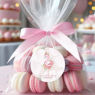 Pink Flamingo Es ist eine Girl Baby Dusche Runder Aufkleber
