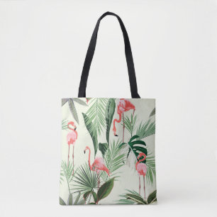 Pink Flamingo Exotic Blume Muster Tasche