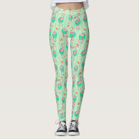 Pink Flamingo Ferns Tropical Green Summer Pattern
