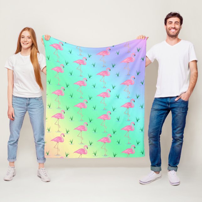 Pink Flamingo Fleecedecke (Beispiel)