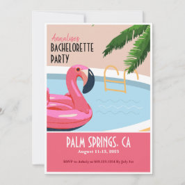 Pink Flamingo Float Bachelorette Einladung