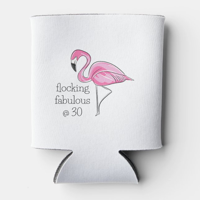 Pink Flamingo Flocking Fabulous bei 30 Dosenkühler (Vorderseite)
