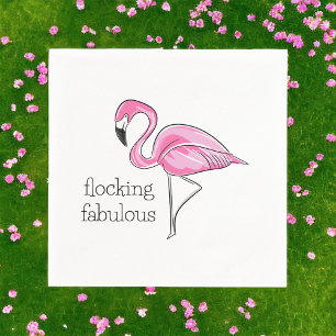 Pink Flamingo Flocking Fabulous Serviette