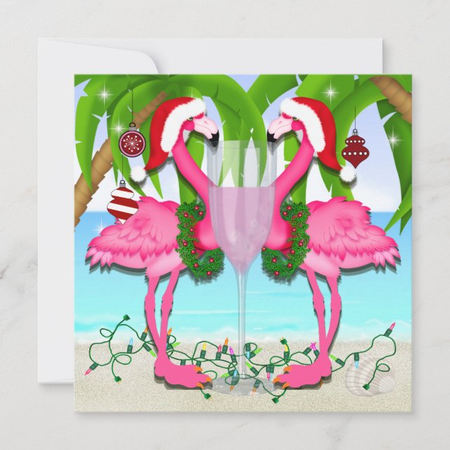 Pink Flamingo Fun Einladung #holidayZ (Vorderseite)