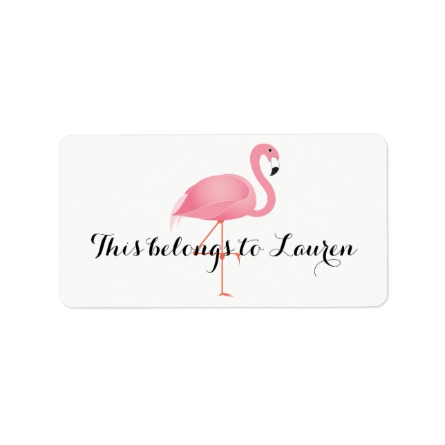 Pink Flamingo gehört zu Label Adressaufkleber (Vorne)