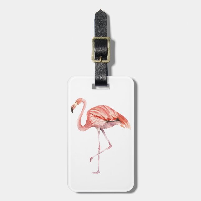 Pink Flamingo Gepäckanhänger (Vorderseite vertikal)