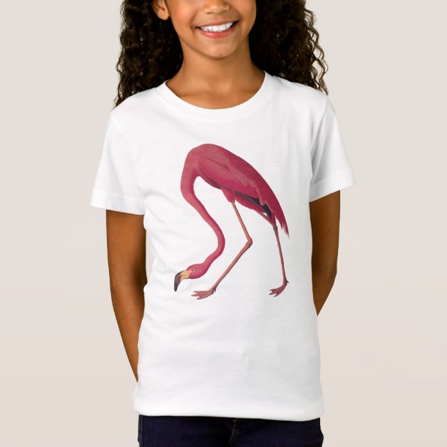 Pink Flamingo Girl's Bella Babydoll T - Shirt (Vorderseite)