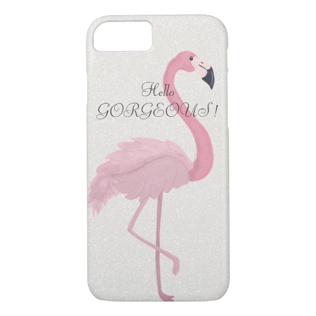 Pink Flamingo Glittery-Hello Gorgeous Case-Mate iPhone Hülle (Rückseite)