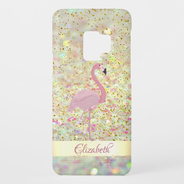 Pink Flamingo Glitzer Bokeh Confetti Case-Mate Samsung Galaxy Hülle (Rückseite)