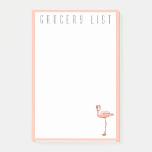 Pink Flamingo Grocerliste Einkaufszettel Post-it Klebezettel