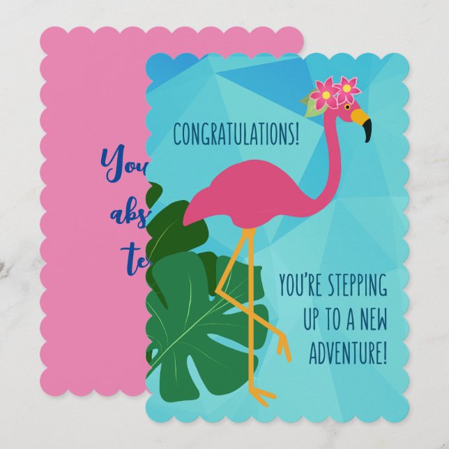 Pink Flamingo Herzlichen Glückwunsch Niedliche Gru (Vorne/Hinten)