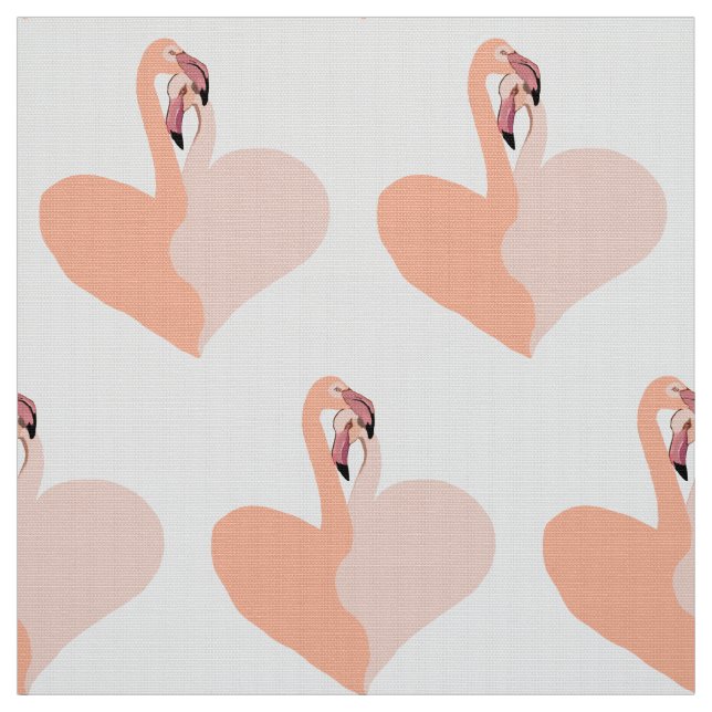 Pink Flamingo Herzstoff Stoff (Muster)