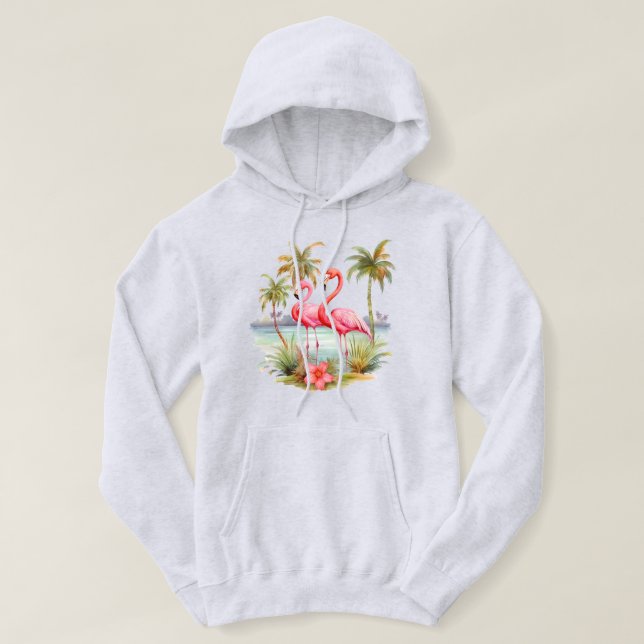 Pink Flamingo Hooded Sweatshirt (Design vorne)